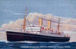 an old passenger ship at sea
